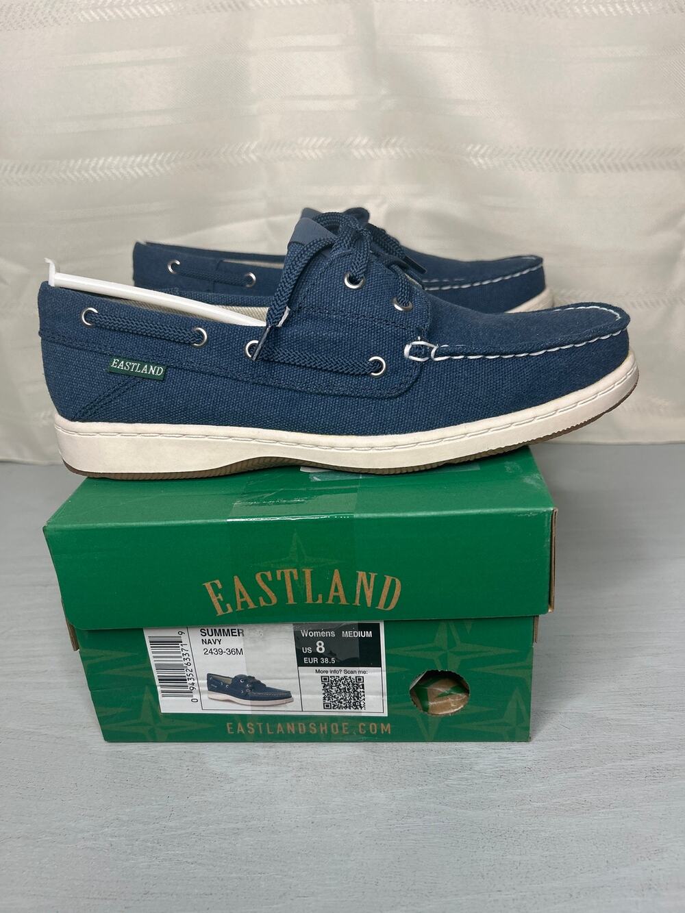 Eastland Summer Slip-On Boat Shoes Navy Womens Size 8